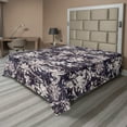 thumbnail image 1 of Grunge Flat Sheet, Vintage Themed Floral Ornament Garden of Nostalgic Dreams Pattern, Soft Comfortable Top Sheet Decorative Bedding 1 Piece, Queen Size, Dark Purple and Pale Tan, by Ambesonne, 1 of 1