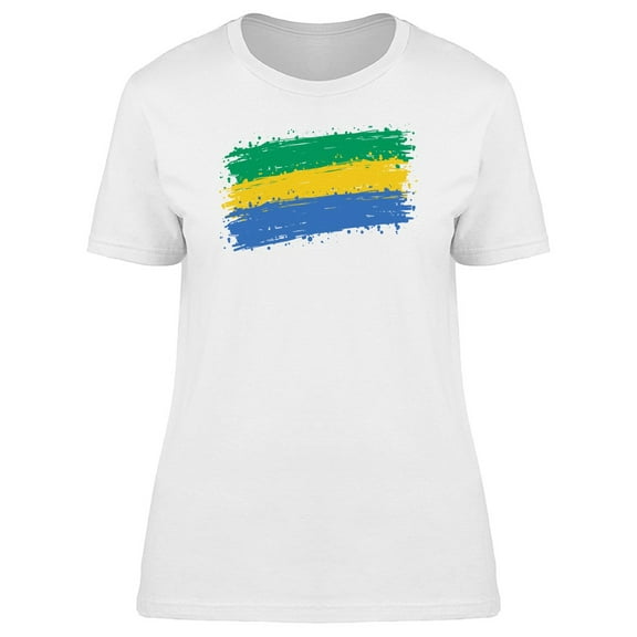 Grunge Gabon Brush Flag T-Shirt Men -Image by Shutterstock, Male XX-Large