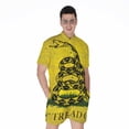 thumbnail image 1 of Grunge Gadsden Flag Short Sleeve Men'S Rompers Casual Summer Jumpsuits Outfit, 1 of 4
