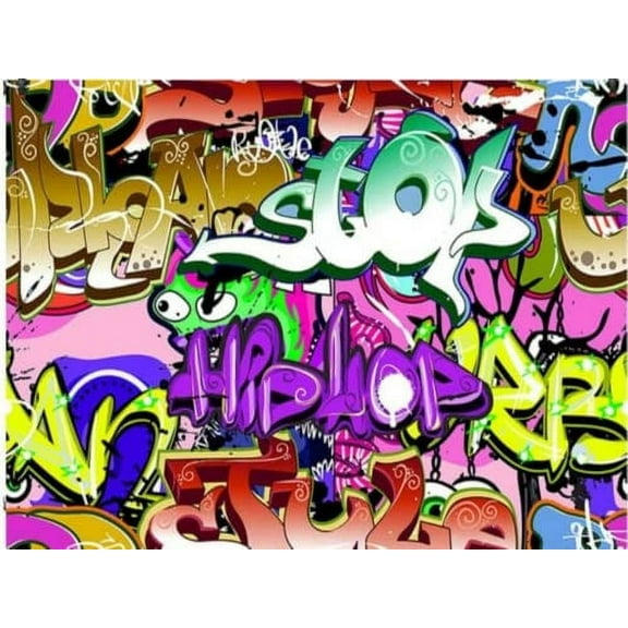 Grunge Graffiti Wall Edible Icing Image for 1/4 sheet cake or Larger