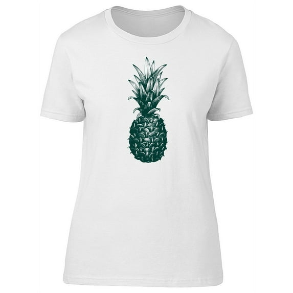 Grunge Green Tropical Pineapple T-Shirt Women -Image by Shutterstock, Female Small
