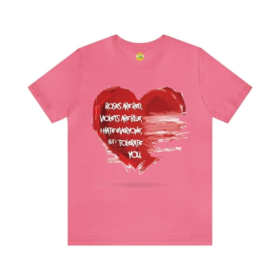 Grunge Heart Poetry Tee - Rebellious Anti-Valentines Day Tshirt