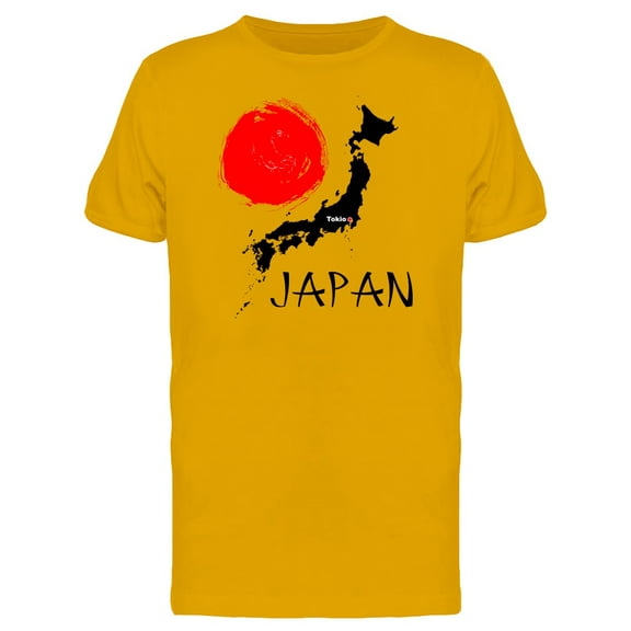 Grunge Japan Map And Flag Doodle T-Shirt Men -Image by Shutterstock, Male Small