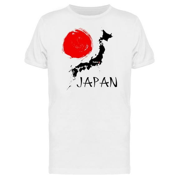 Grunge Japan Map And Flag Doodle T-Shirt Men -Image by Shutterstock, Male x-Large