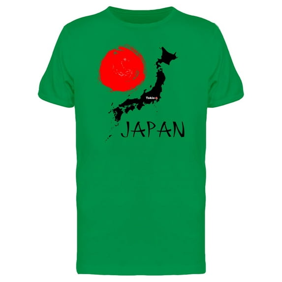 Grunge Japan Map And Flag Doodle Tee Men's -Image by Shutterstock