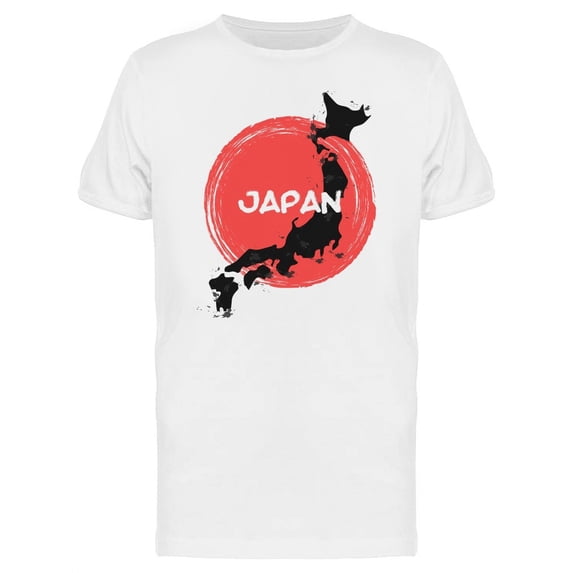 Grunge Japan Map & Red Sun Flag T-Shirt Men -Image by Shutterstock, Male XX-Large
