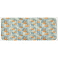 thumbnail image 1 of Grunge Kitchen Mat, Bullseye Hexagon Pattern with Worn out Backdrop Design with Pale Tones, Plush Decorative Kitchen Mat with Non Slip Backing, 47" X 19", Navy Blue Orange Beige, by Ambesonne, 1 of 1