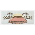 thumbnail image 1 of Grunge Kitchen Mat, Old Fashioned Car Auto Sport Checkers Palms Sun Retro Road Racing Speed, Plush Decorative Kitchen Mat with Non Slip Backing, 47" X 19", Coral Mint Green Yellow, by Ambesonne, 1 of 1