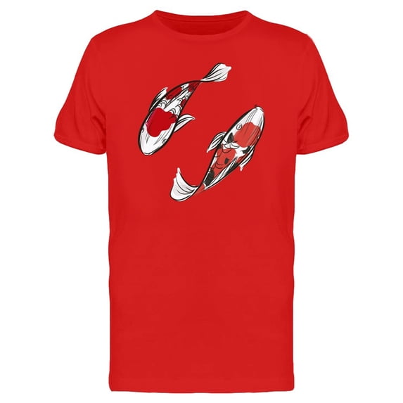 Grunge Koi Fishes Doodle Tee Men's -Image by Shutterstock
