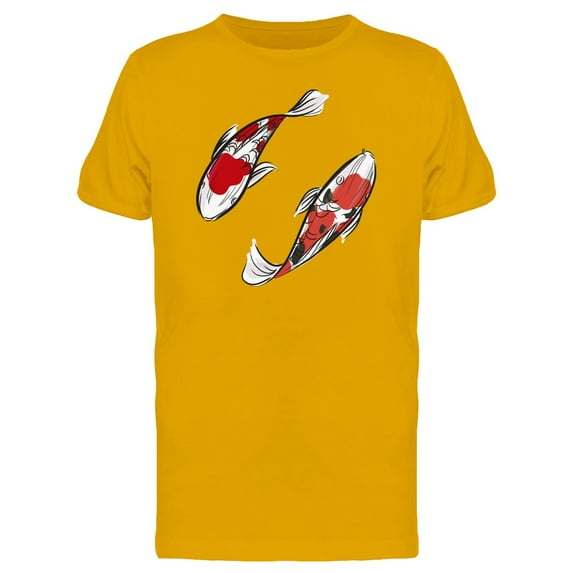 Grunge Koi Fishes Doodle Tee Men's -Image by Shutterstock
