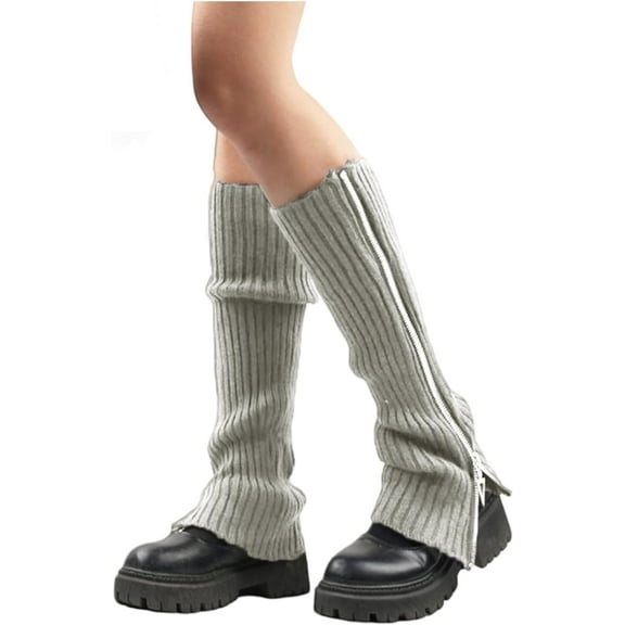 Grunge Leg Warmers Socks Fairy Grunge Cloth Socks High Knee Long Boot Knit Stack Zipper Socks for Women Y2K