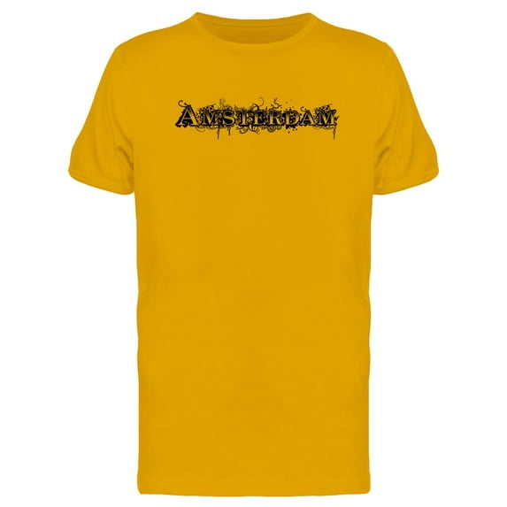 Grunge Lettering Amsterdam T-Shirt Men -Image by Shutterstock, Male Large