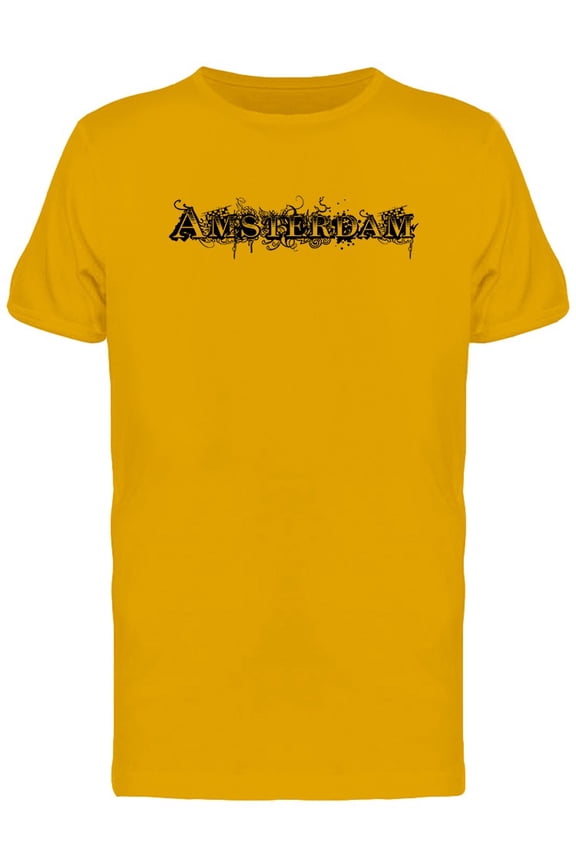 Grunge Lettering Amsterdam T-Shirt Men -Image by Shutterstock, Male Small