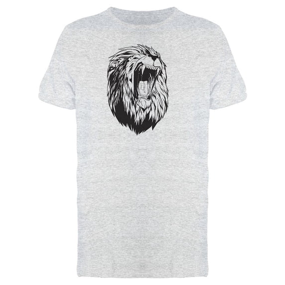 Grunge Lion Roaring Sketch Tee Men's -Image by Shutterstock