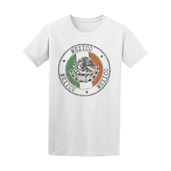 Grunge Logo Mexico Flag T-Shirt Men -Image by Shutterstock, Male Medium