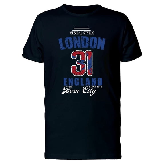 Grunge London 31 England T-Shirt Men -Image by Shutterstock, Male 3X-Large