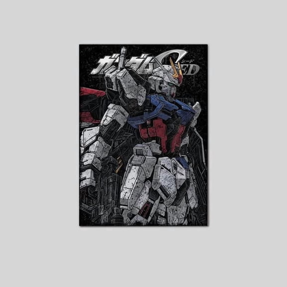 Grunge Mecha Robot Poster, Vintage Otaku Room Decor Poster Size 24''x36'' The Golden Shop