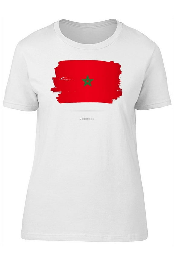 Grunge Morocco Flag Watercolor T-Shirt Men -Image by Shutterstock, Male Medium