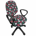 thumbnail image 1 of Grunge Office Chair Slipcover, Abstract Flowers Round Brush Stroke Effect Floral Hand Drawn Style, Protective Stretch Decorative Fabric Cover, Standard Size, Dark Taupe Sea Green, by Ambesonne, 1 of 5