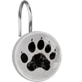 thumbnail image 1 of Grunge Paw Footprint Shower Curtain Hooks Round Crystal Glass, Set of 12 Shower Curtain Rings - Shower Hooks for Curtain Shower Rings, 1 of 4