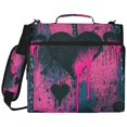 thumbnail image 1 of Grunge Pink-hearts Printed Zipper Binder with Handle&Shoulder Strap 2 inch 3 Ring 500+300 Sheet Capacity File Folder Organizer, 1 of 8