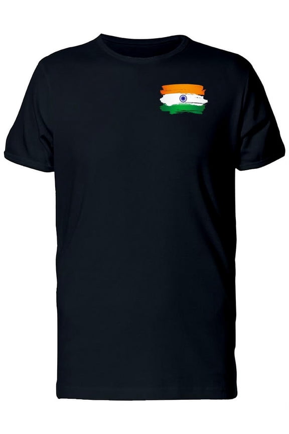 Grunge Pocket Flag Of India T-Shirt Men -Image by Shutterstock, Male Large