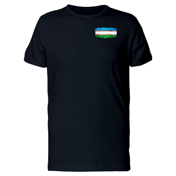 Grunge Pocket Flag Of Uzbekistan Tee Men's -Image by Shutterstock