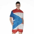 thumbnail image 1 of Grunge Puerto Rican Flag Short Sleeve Men'S Rompers, Puerto Rico Casual Summer Jumpsuits Outfit, 1 of 4
