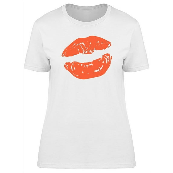 Grunge Red Lipstick T-Shirt Women -Image by Shutterstock, Female Small