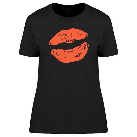 Grunge Red Lipstick T-Shirt Women -Image by Shutterstock, Female x-Large