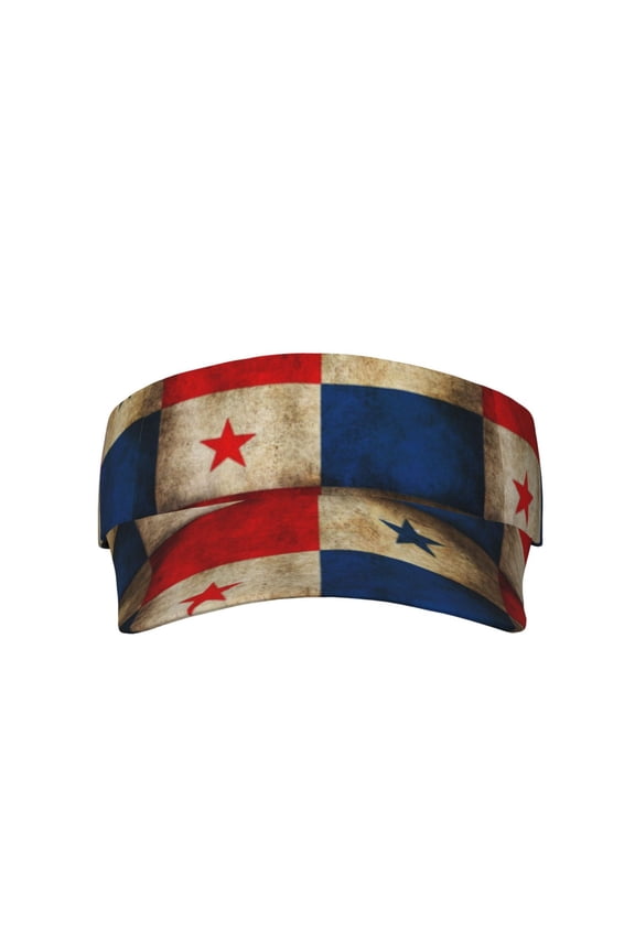 Grunge Retro Panama Flag Sports Sun Visor Hats Adjustable Sun Visor Caps For Women And Men