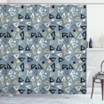 thumbnail image 1 of Grunge Shower Curtain, Hand Painted Style Triangles and Blots Simple Geometric and Artistic Composition, Fabric Bathroom Set with Hooks, 69W X 84L Inches Extra Long, Multicolor, by Ambesonne, 1 of 3