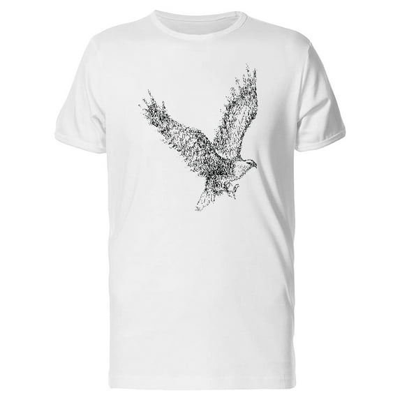 Grunge Sketch Flying Eagle T-Shirt Men -Image by Shutterstock, Male XX-Large
