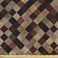 thumbnail image 1 of Ambesonne Grunge Fabric by the Yard Upholstery, Antique Brown Toned Grid, 2 Yards, Multicolor, 1 of 4