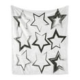 thumbnail image 1 of Grunge Soft Flannel Fleece Blanket, Grunge Star Brush Strokes with Different Borders and Angles Artisan Design Print, Cozy Plush for Indoor and Outdoor Use, 70" x 90", Charcoal Grey, by Ambesonne, 1 of 5