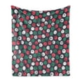 thumbnail image 1 of Grunge Soft Flannel Fleece Throw Blanket, Abstract Flowers Round Brush Stroke Effect Floral Hand Drawn Style, Cozy Plush for Indoor and Outdoor Use, 60" x 80", Dark Taupe Sea Green, by Ambesonne, 1 of 5