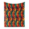 thumbnail image 1 of Grunge Soft Flannel Fleece Throw Blanket, Geometric Pattern Antique Design Elements Mosaic Style Art, Cozy Plush for Indoor and Outdoor Use, 70" x 90", Teal Vermilion Plum, by Ambesonne, 1 of 5