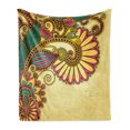 thumbnail image 1 of Grunge Soft Flannel Fleece Throw Blanket, Paisley Flower Leaf Design with Floral Mandala Oriental Pattern Effects, Cozy Plush for Indoor and Outdoor Use, 70" x 90", Multicolor, by Ambesonne, 1 of 5