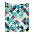thumbnail image 1 of Grunge Soft Flannel Fleece Throw Blanket, Vintage Pattern with Worn out Retro Rhombuses Background Colorful Abstract Shapes, Cozy Plush for Indoor and Outdoor Use, 50" x 60", Multicolor, by Ambesonne, 1 of 6