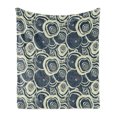 thumbnail image 1 of Grunge Soft Flannel Fleece Throw Blanket, Wood Pattern Nature Inspirations Circles of a Tree Abstract Style, Cozy Plush for Indoor and Outdoor Use, 60" x 80", Reseda Green Blue, by Ambesonne, 1 of 6