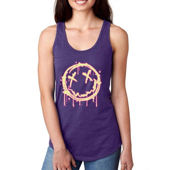 Grunge Spray Colorful Face Racerback Tank Women -Image by Shutterstock, Female Small