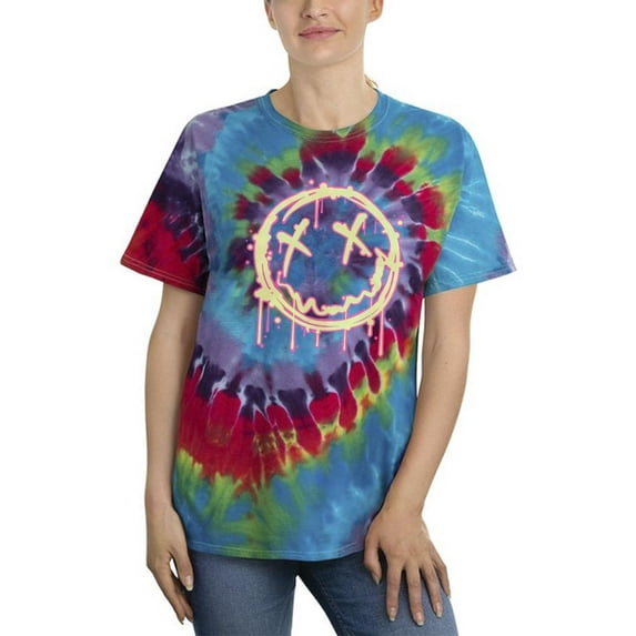 Grunge Spray Colorful Face Tie Dye Spiral Women -Image by Shutterstock, Female Small