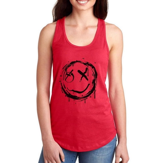 Grunge Spray Dripping Face Racerback Tank Women -Image by Shutterstock, Female x-Large