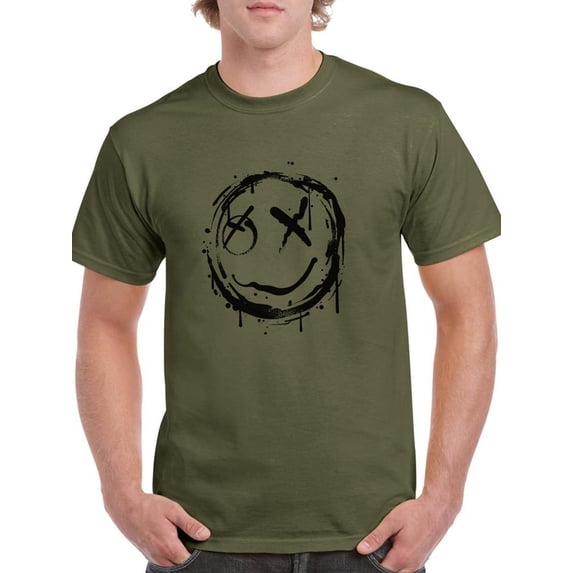 Grunge Spray Dripping Face T-Shirt Men -Image by Shutterstock, Male 5X-Large
