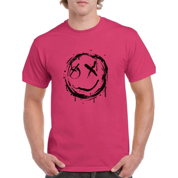 Grunge Spray Dripping Face T-Shirt Men -Image by Shutterstock, Male XX-Large