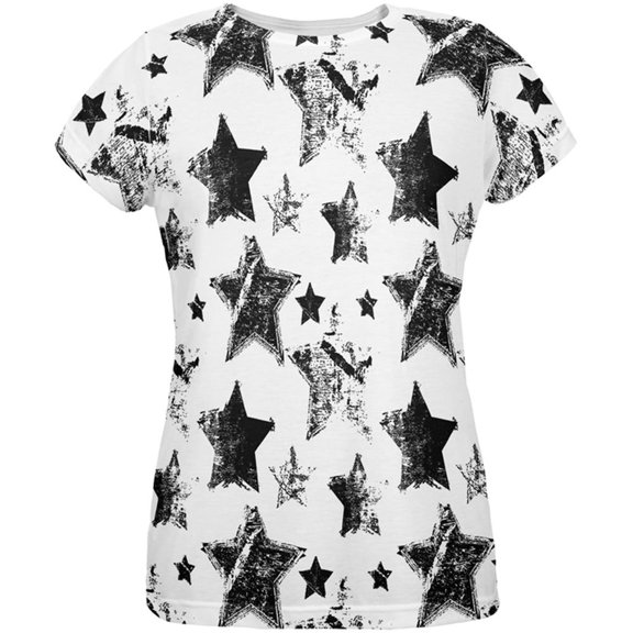 Grunge Stars All Over Womens T-Shirt - 2X-Large