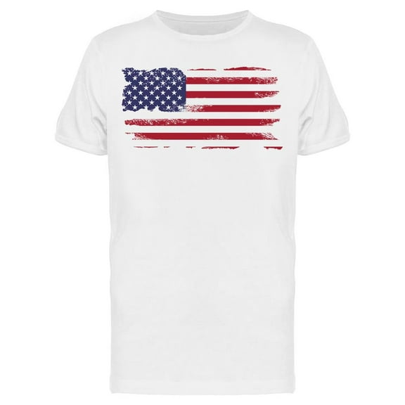 Grunge Style: American Flag T-Shirt Men -Image by Shutterstock, Male Large