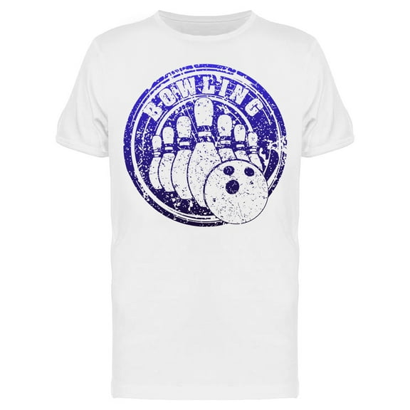 Grunge Style Bowling Art T-Shirt Men -Image by Shutterstock, Male Medium