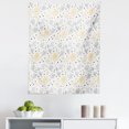 thumbnail image 1 of Grunge Tapestry, Grunge Sketchy Romantic Roses Leaves Cotton Flowers with Dots Image, Fabric Wall Hanging Decor for Bedroom Living Room Dorm, 5 Sizes, Yellow Grey White, by Ambesonne, 1 of 1