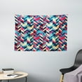 thumbnail image 1 of Grunge Tapestry, Hipster Zigzag Herringbone Retro Style Pattern Chevron Triangles with Grunge Effect, Wall Hanging for Bedroom Living Room Dorm Decor, 60W X 40L Inches, Multicolor, by Ambesonne, 1 of 2